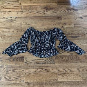 Express Polka Dot Off Shoulder Blouse XS